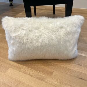 Luxurious White Faux Fur Accent Pillow cover